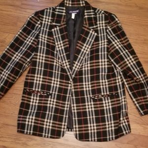 Vintage J.G. Hook blazer/jacket Size L Black plaid